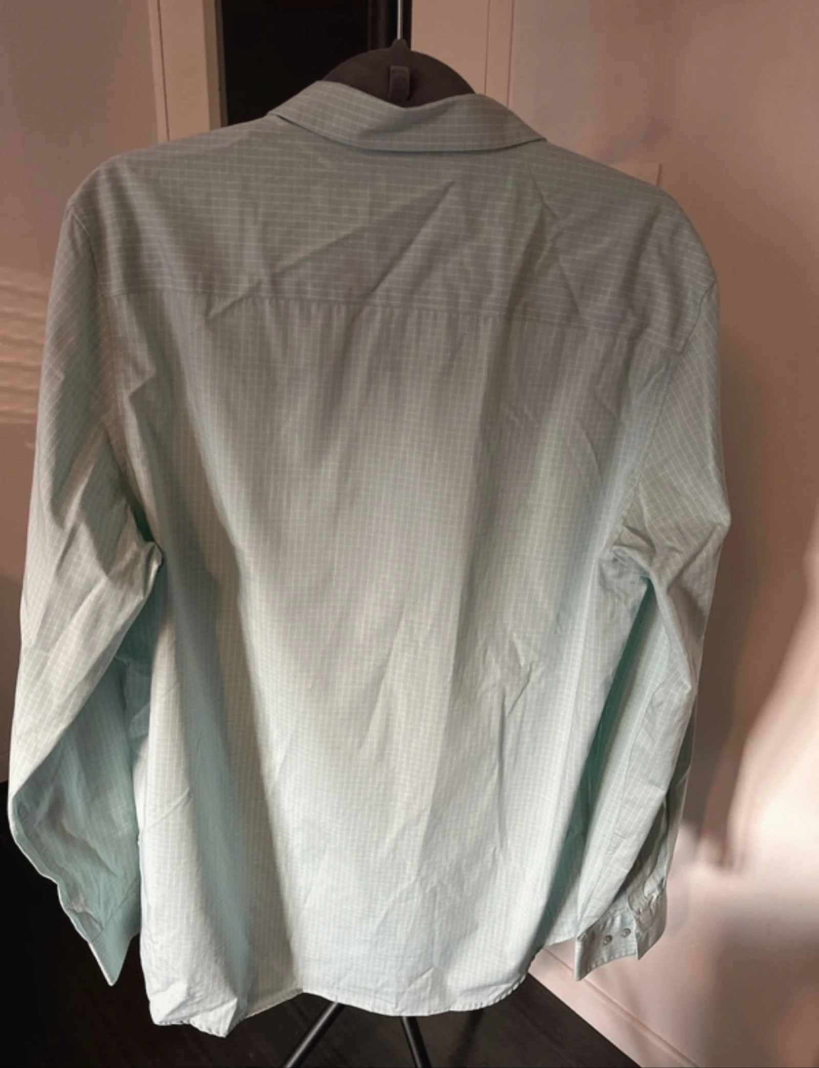 Chemise à carreaux menthe et blanc Calvin klein  – photo 6